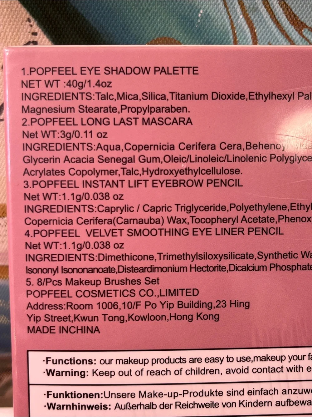 Popfeel All Your Eye Makeup Kit in Pink - Complete Eyeshadow & Brush Set